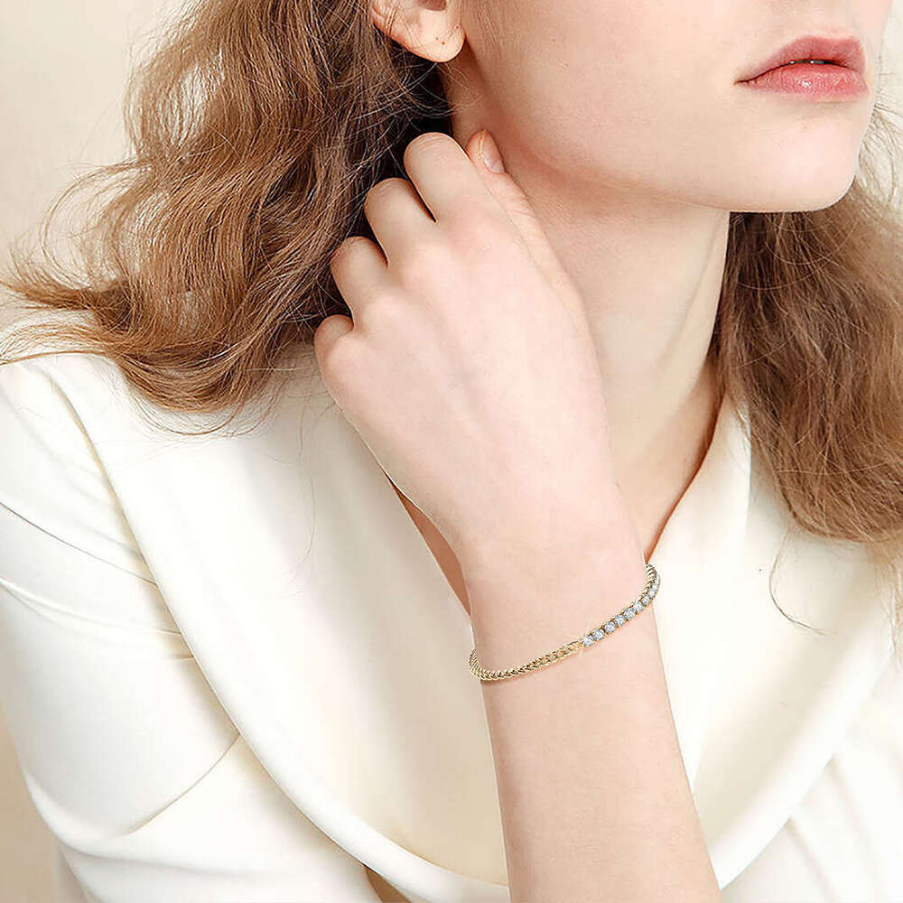 Ins Style D Color Moissanite Tennis Chain S Sier Light Personality Yin Yang Design Hand Jewelry 182