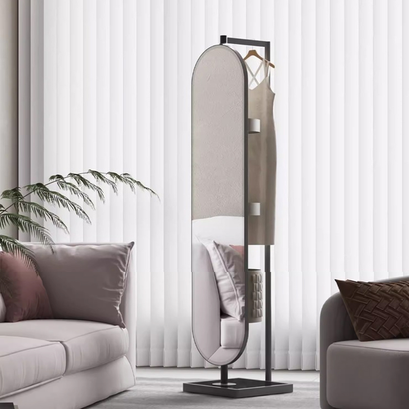 dressing mirror Elegant Double-Sided Floor Standing Mirror Cabinet with Storage