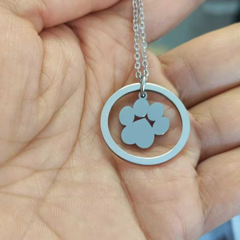 10pcs lot Paw Print Pendant Necklace Stainless Steel Dog Cat Pet Paw Chain Necklace for Women Minimalist Animal Jewelry Birthday Gift XJ250717