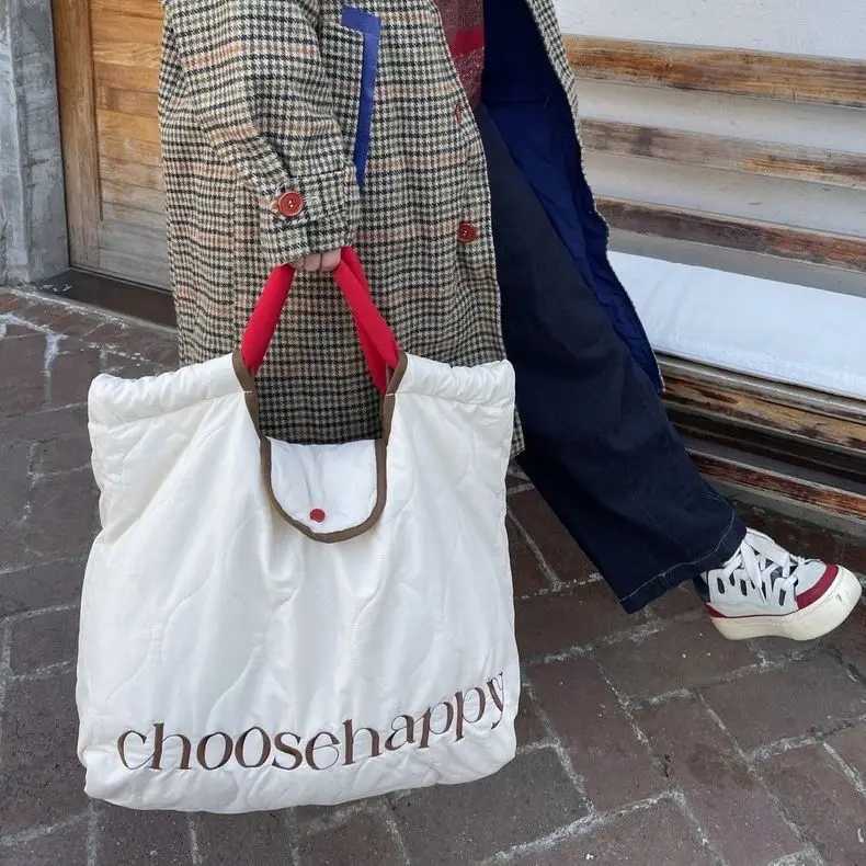 High-Capacity Tote Bag Women New Embroidery Letter Shoulder Bag Handbag Travel Bags Shoppingbag Luxury