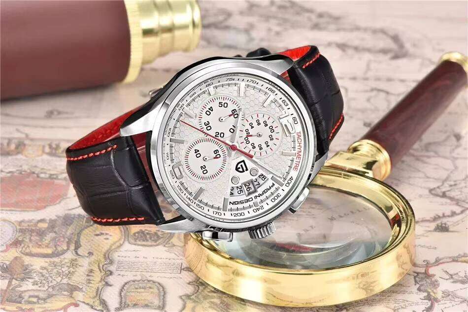 DHwatches Pagani Design PD-3306 Multi-Function Waterproof Sports Men's Leather Quartz Watch Relogio Masculino