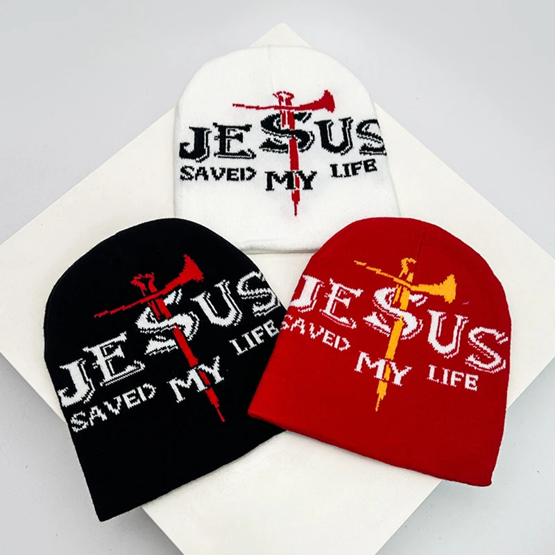 Hip Hop Letter Funny Wool Knitted Hats Warm American Style Autumn and Winter Beanies Versatile Street Fashion Personal Niche 250715