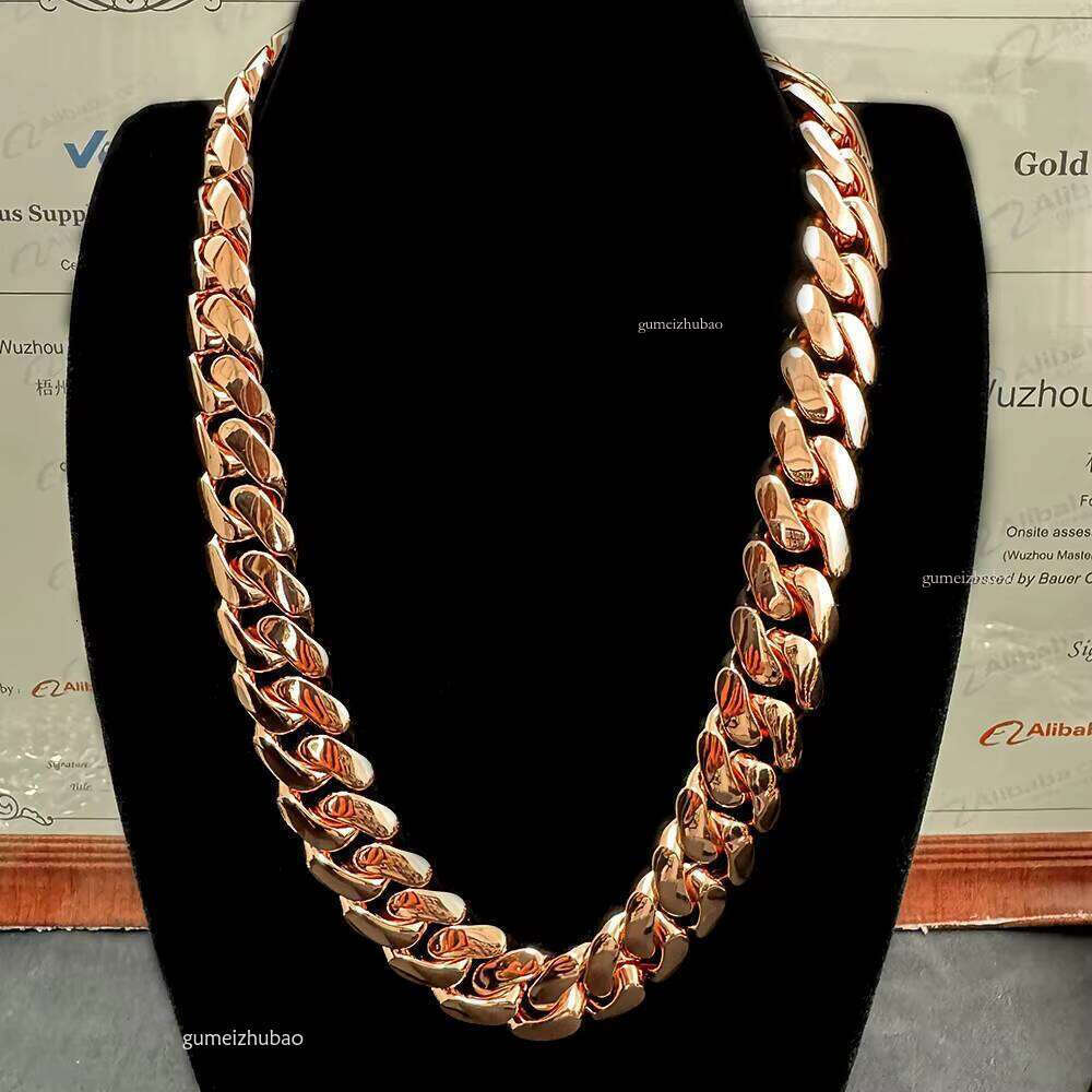 Pass 100% dia test18mm Link Sier Hip Hop Rose Gold Plated Custom Iced Out Clasp Miami Moissanite Cuban ChainTop jewelry necklace