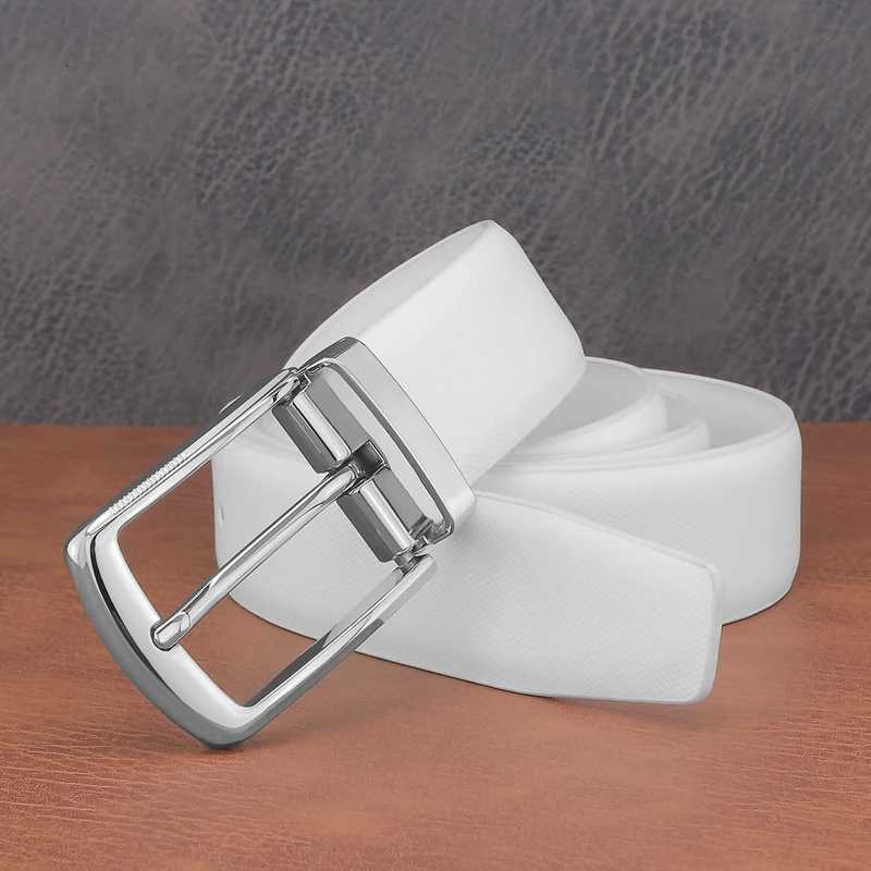 Fashion belts young men pin buckle genuine leather cowhide Waistband high quality white casual jeans ceinture homme B650 W250717