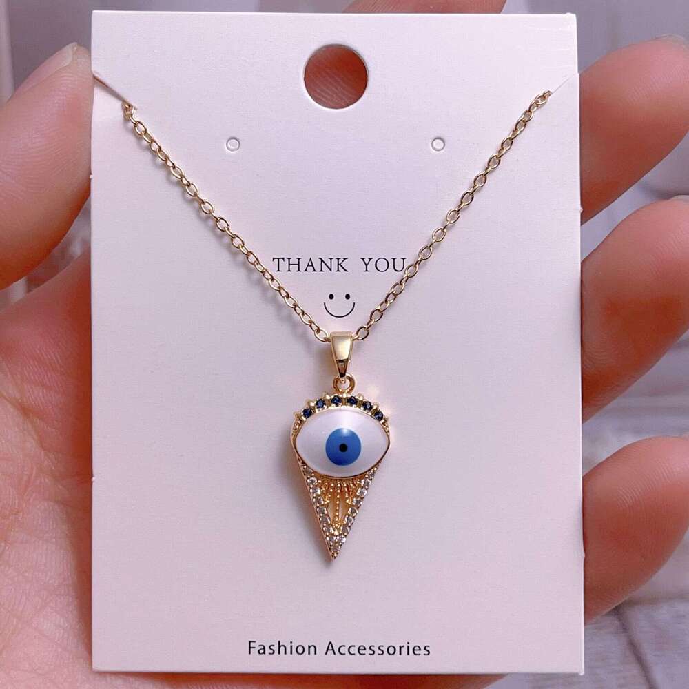 Devil's Eye Necklace For Women Fashionable Personality Titanium Steel Collarbone Chain Versatile Jewelry D4e