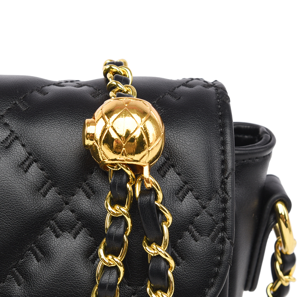 New arrival! Stylish and simple quilted stitched shoulder crossbody bag with a small gold ball chain, a versatile phone bag for women