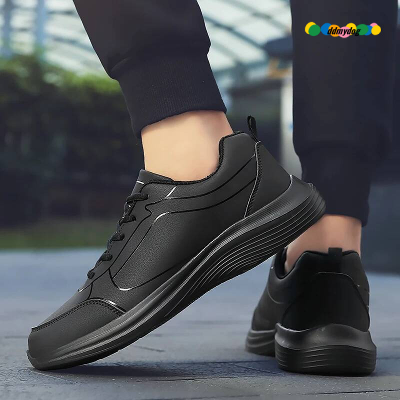 2025 New Lightweight Men Casual Leather Sneakers Non-slip Breathable Male Outdoor Running Lace Up Soft Sport Shoes ddmydog