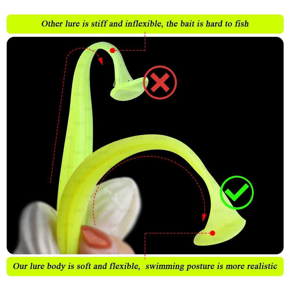 QXO 10pcs/Lot 13cm 10cm Soft Worm Lures Silicone Swimbait Bait Sea Fish Pva Wobblers Goods For Fishing Artificial Tackle Z250717