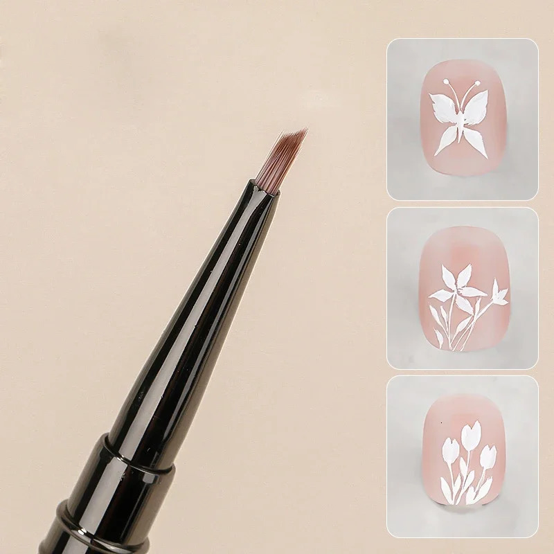 Triangular Nail Art Brush Pen 3D Tips Pattern Potherapy Acrylic Nail Brush UV Gel DIY Manicure Tools Wood Handle Nail Brushes 250716