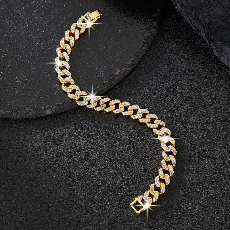 Style Necklace Personality Double Row Dia Alloy 10mm Hip-Hop Jewelry Hot Item