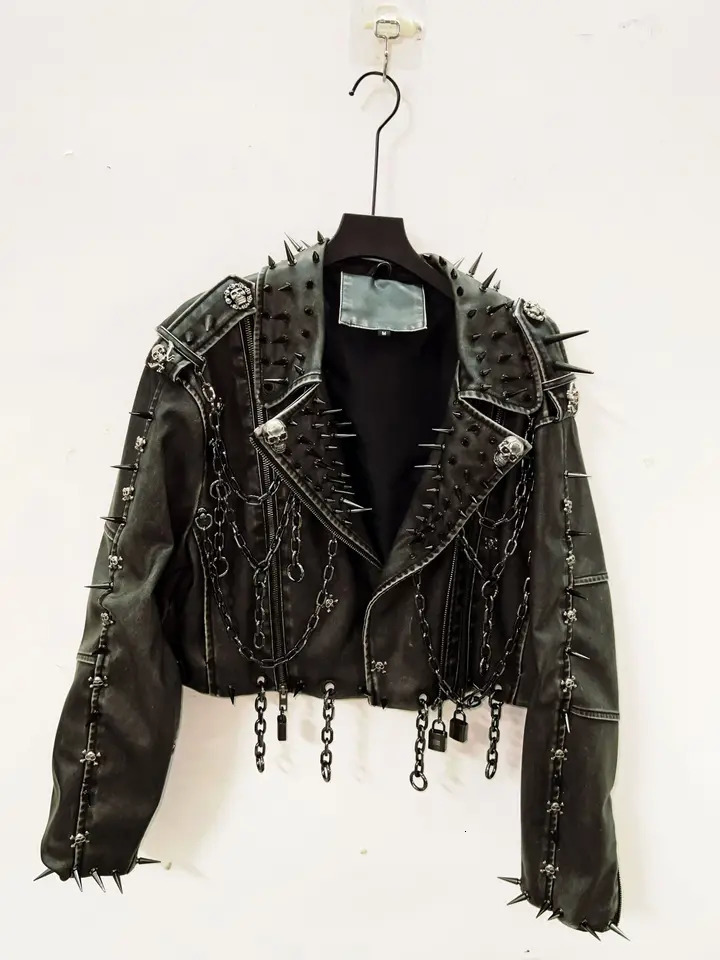 Leather vintage Jacket Skull Jacket gothic Leather vintage Jacket harajuku Jacket gothic clothes y2k clothes gothic Jacket 250717