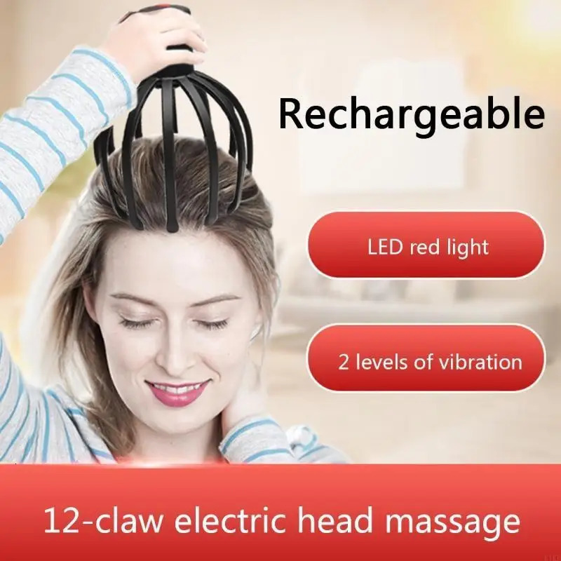 for Head Massager Electric Scalp Massager with 2 Modes 12 PET Arms Hands-Free 250716