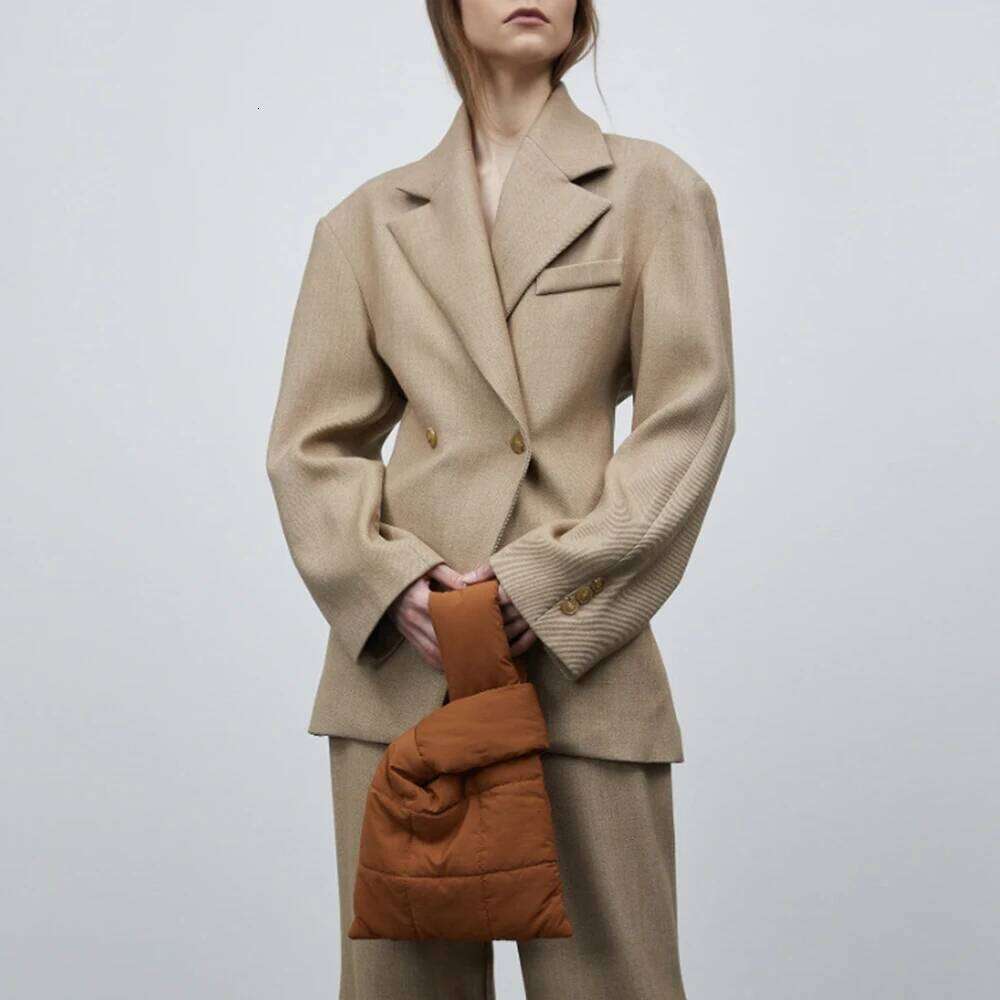 TWOTWINSTYLE Temperament Minimalist Blazers For Women Notched Collar Long Sleeve Tunic Solid Coats Female Fashion Clothes New