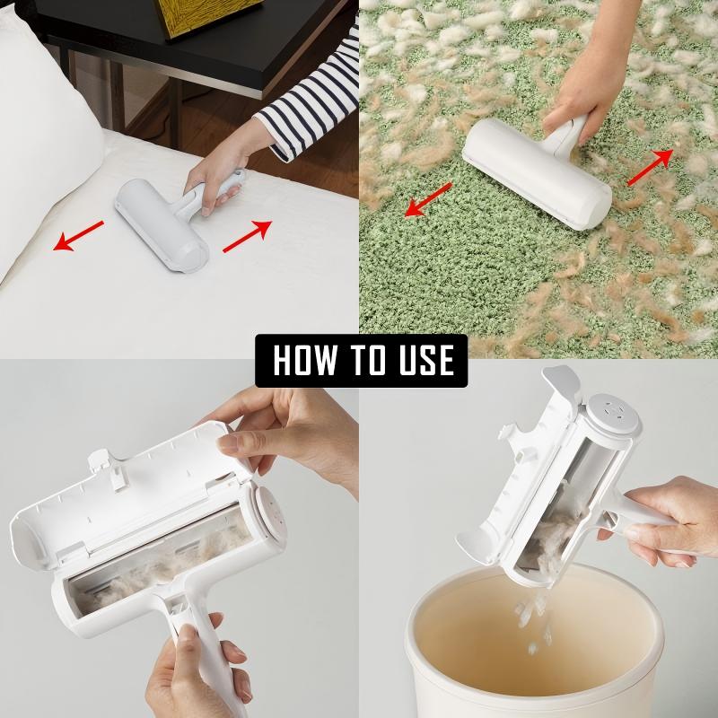 Easy-to-use Pet Hairs Removal Device - Non-Sticky Electrostatic Squeegee
