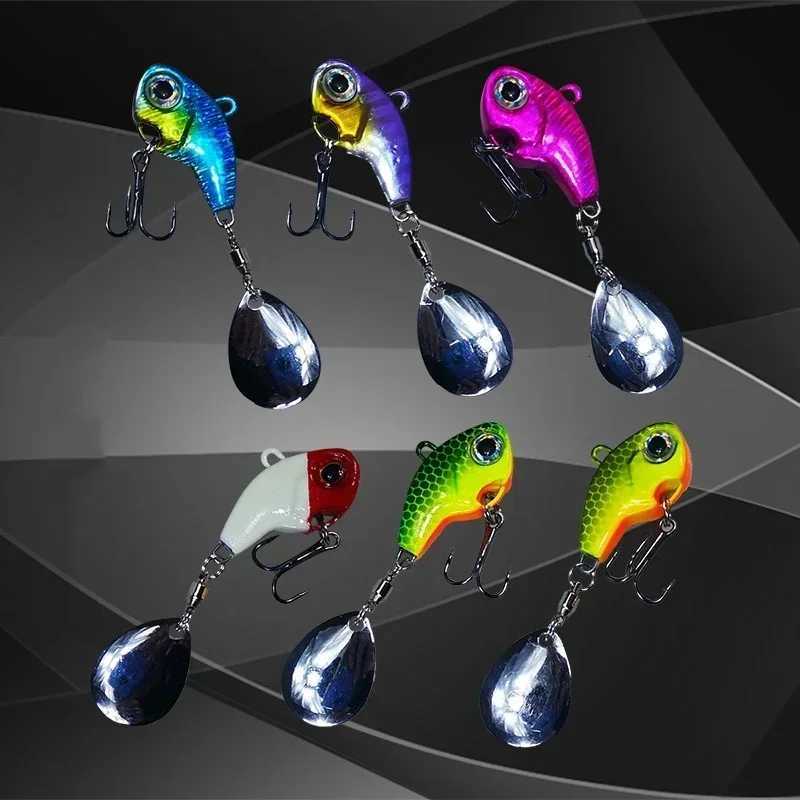 EASYFISH 1pcs 7g 10g 14g 20g ABS Tail Spinner Fishing Lure Metal VIB Rotating Tail Swimbait Trout Spinner Bait Bass Fishing Z250717