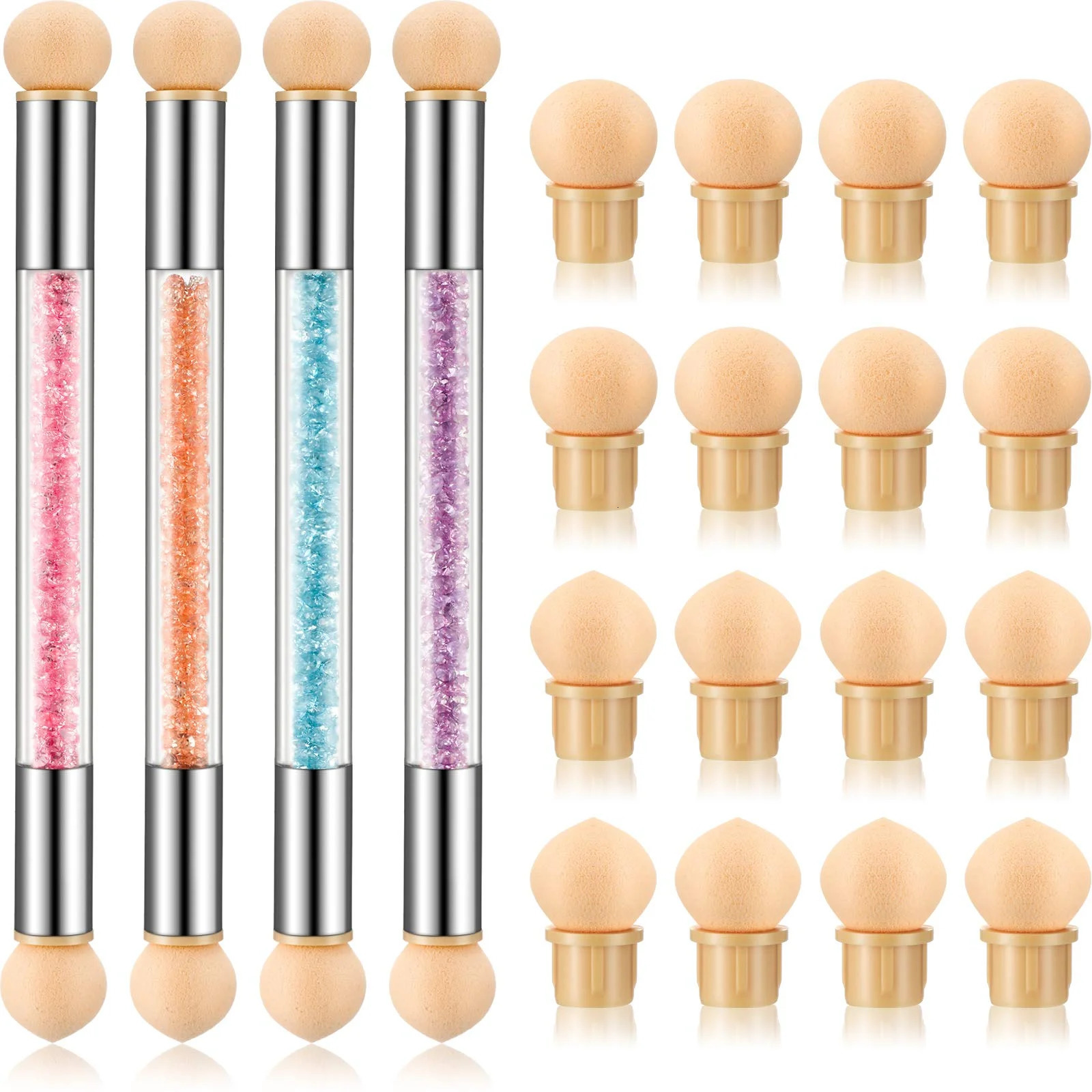Sponge Nail Brush Picking Dotting Gradient Pen Brush Double Head Sponge Nail Brush Handle Acrylic Nail Painting Brush 250716