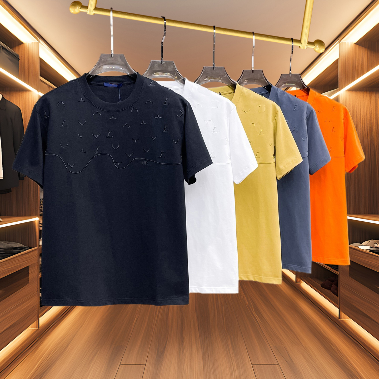 High quality designer men's T-shirts and polo shirts with embroidered letters on the chest for summer couples, short sleeves, fashionable and versatile