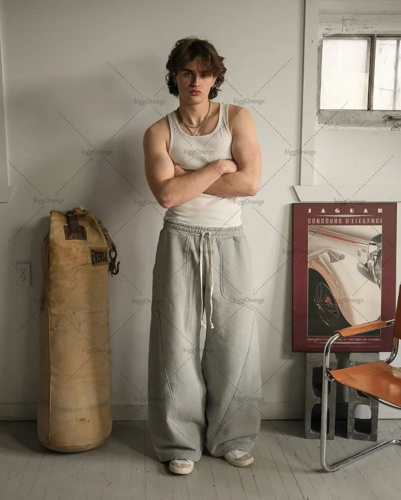 2025 Street Hip-hop Goth Harajuku Fashion Versatile Straight Wide-leg Pants Men American Retro Y2K Casual Loose Trousers Women 250715