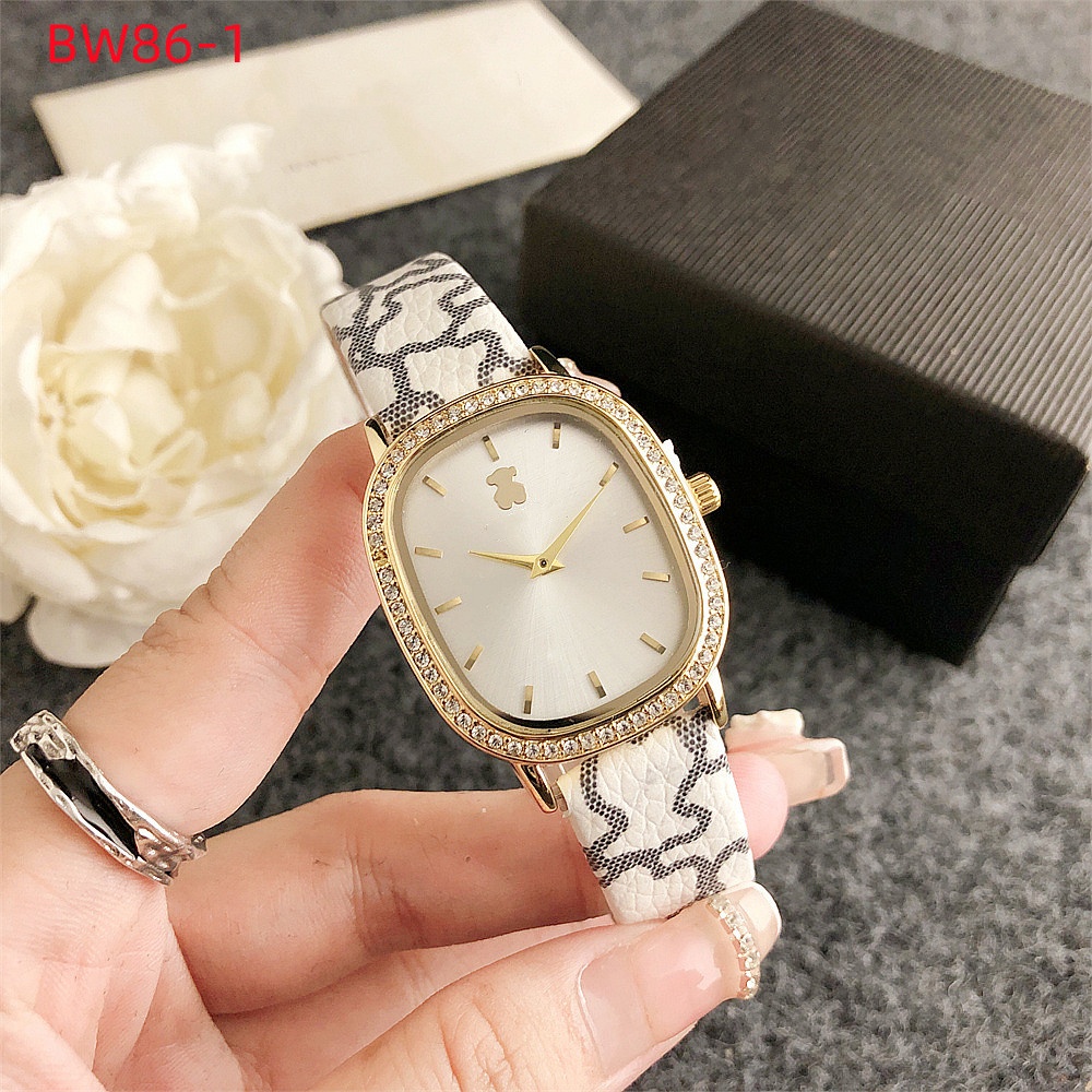 New Arrival Fashion Women Men Silver Rose Gold Stainless Steel Blue Pink Leather Bear Electronic Watch Wire Pulsera Span Jewelry Gift