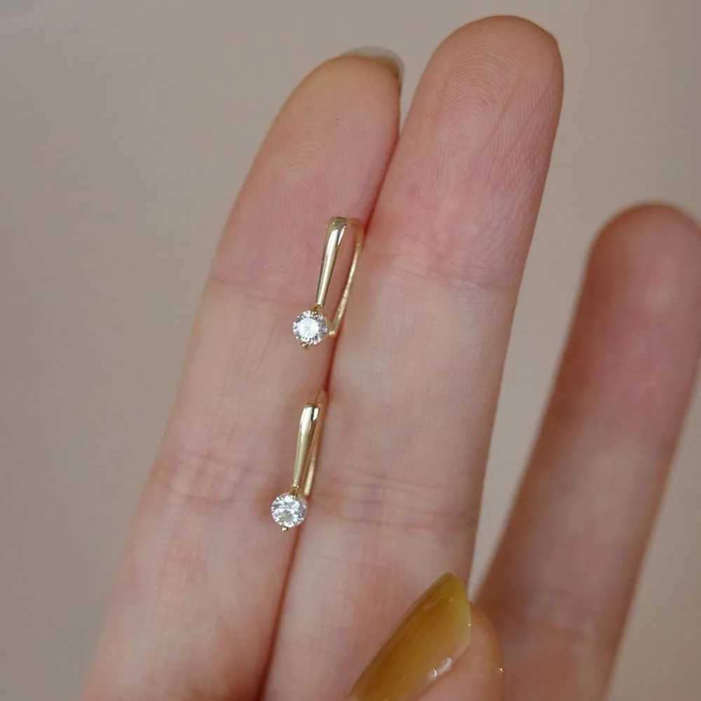Original Silver 925 14K Gold Simple Hook Earrings for Women Piercing Wedding Luxury Elegant Jewelry y250715