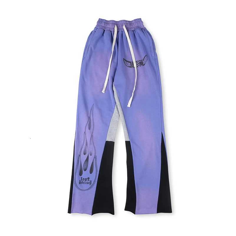 High Street Washed Rhinestone Joggers Sweatpants for Men and Women Casual Baggy Drawstring Trousers Mens Pants y250716