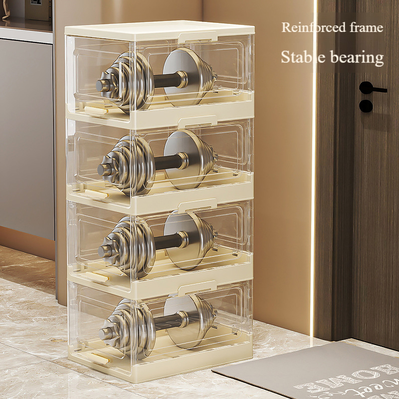 New Foldable Integrated Installation-Free Cabinet Storage Plastic Transparent Multi-Layer Dust-Proof Shoe Box