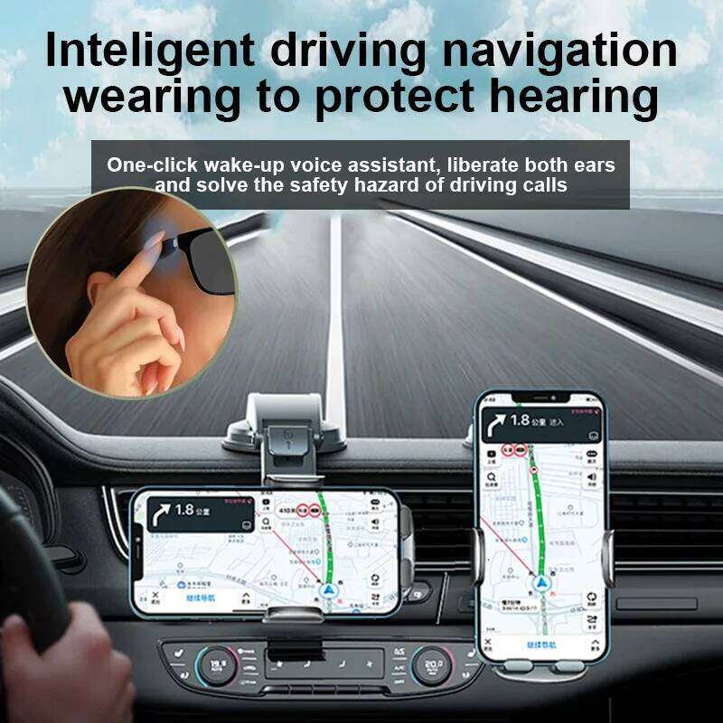 LIGE Fashion AI Glasses Voice Assistant Bluetooth Call Playing Music Men Women Smart Sunglasses Camera Control