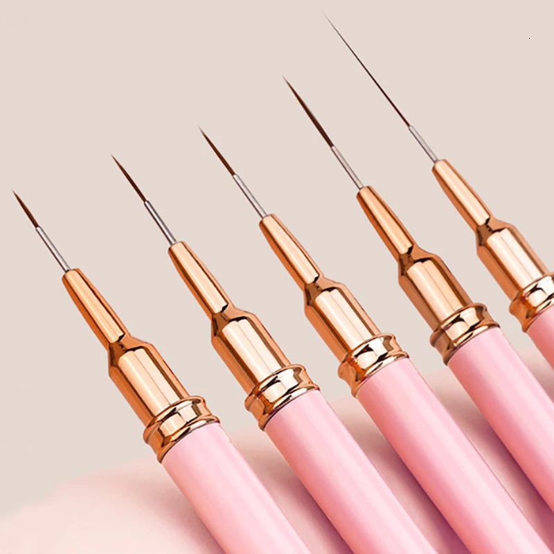 5pcs Nail Art Liner Brush Set UV Gel Nail Brushes Kits French Stripe Line Painting Drawing Flower Pen Professional Manicure Tool 250716