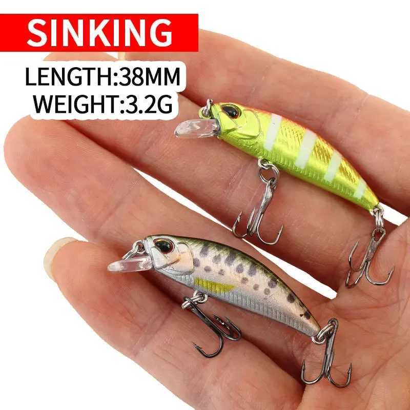 2024 Hot 38mm 3.2G Mini Sinking Minnow Jerkbaits Peche Artificial Bait WobbLEr Lure for Trout Bass Carp Fishing Z250717