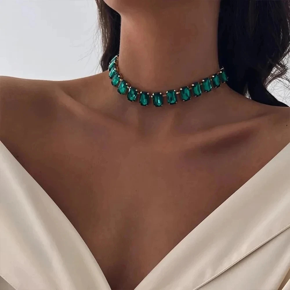 Stonefans Geometric Crystal Choker Necklace High Quality Sparkle Collar Accessories Statement Jewelry Y2k for Women Gift 250716