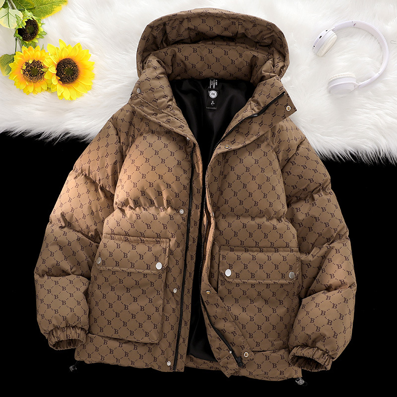 Designer Free Shipping Hooded cotton coat thickened warm cotton versatile cotton jacket for youth casual jacket for men in winter
