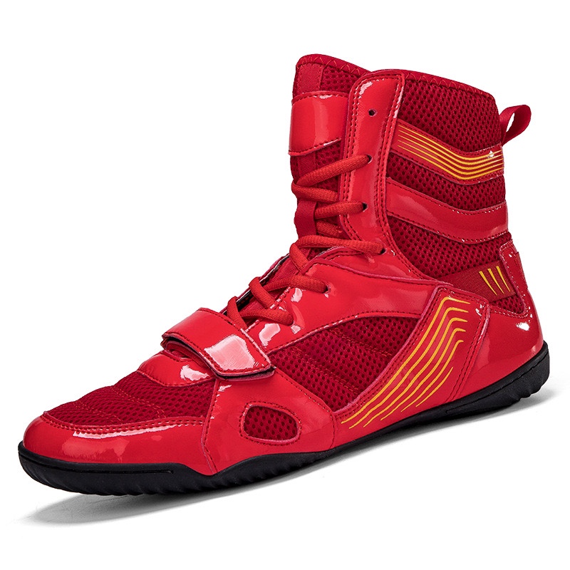 Boxing shoes Sanda shoes Fighting indoor squat training shoes Wrestling shoes high top breathable wear-resistant large size 47