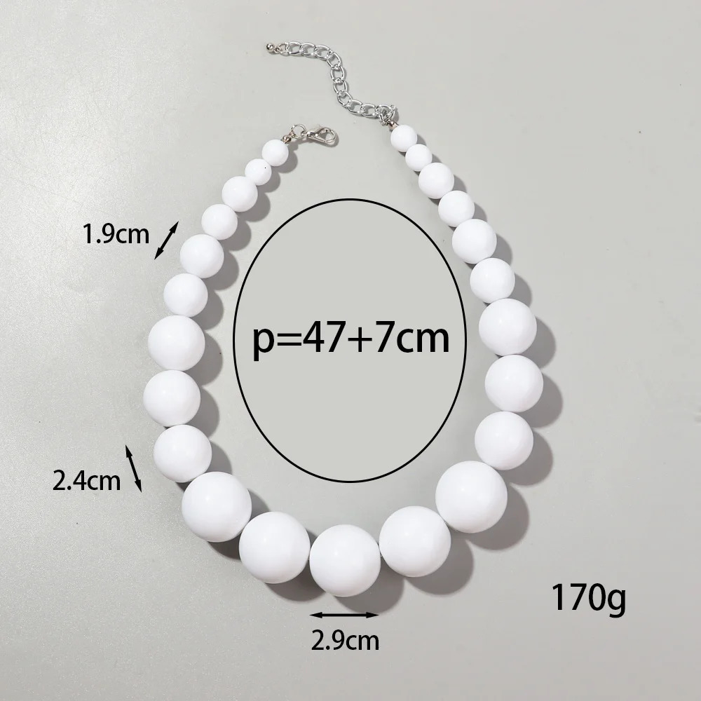 Transparent Acrylic Big Ball Beads Choker Necklace for Women Men Trend Chunky Round Statement Necklace Fashion Jewelry Gift 250716