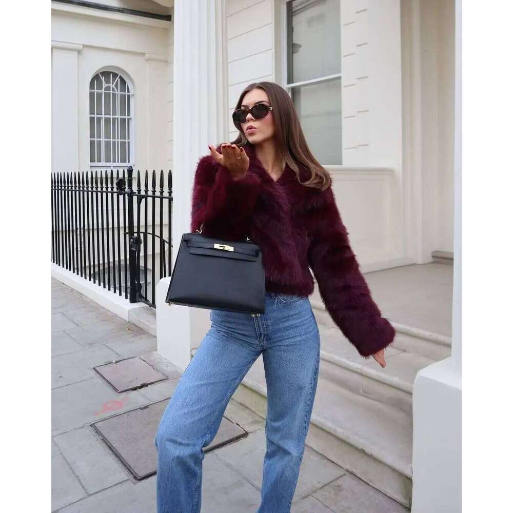 European And American Style New Fashion Lapel Temperament Versatile Faux Fur Coat