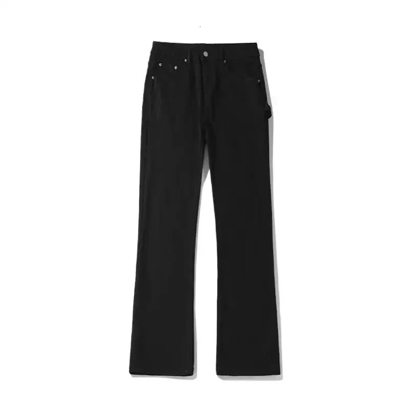 BlackJeans Mens Slimming StraightLeg Denim Trousers LooseFit Bell Bottoms Youth Casual Pants Autumn Season Lightweight 250704