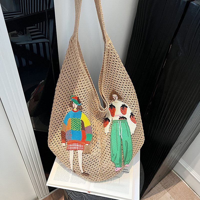 Summer new women's shoulder crossbody bag summer trend new woven women's handbag fashionable beach travel straw bag new designer bag