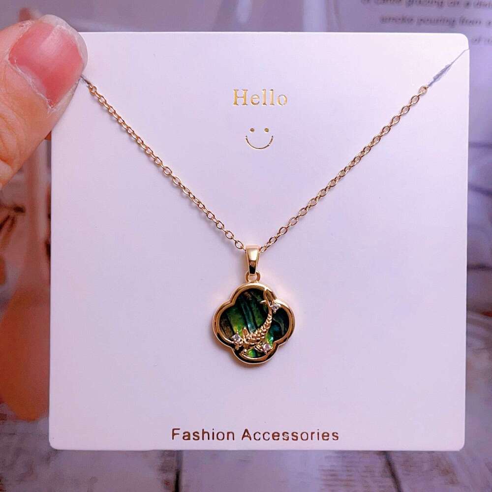 Titanium Steel Chain Butterfly Necklace For Women, Niche Design, French Style, Versatile, Light , Abalone Shell Accessories Factory Ee5