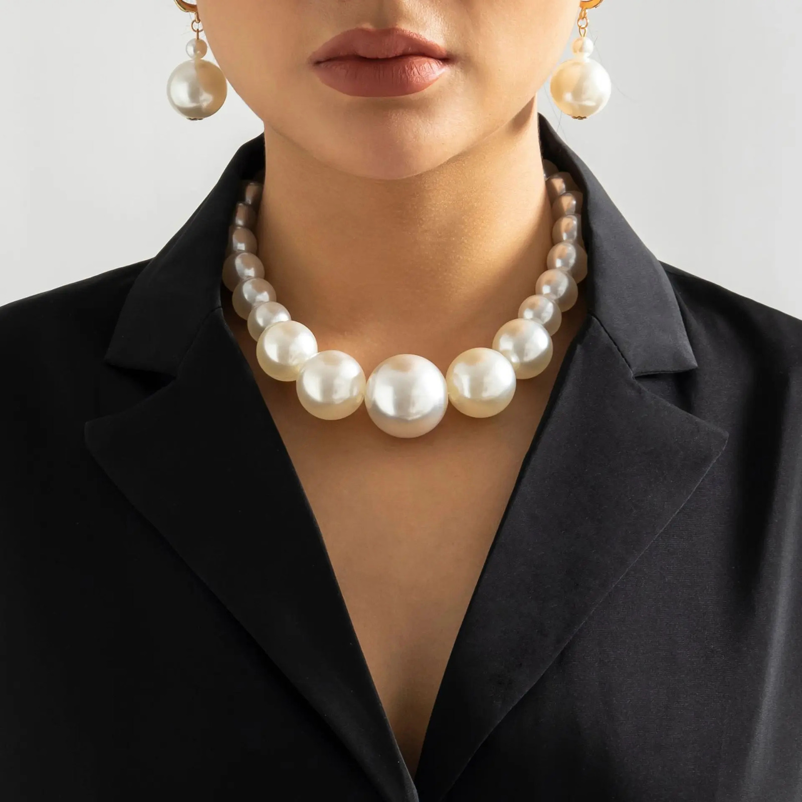 DIEZI Elegant Big Imitation Pearl Choker Necklace For Women Fashion Girls Gift Statement Collar Choker Necklace Jewelry 250716