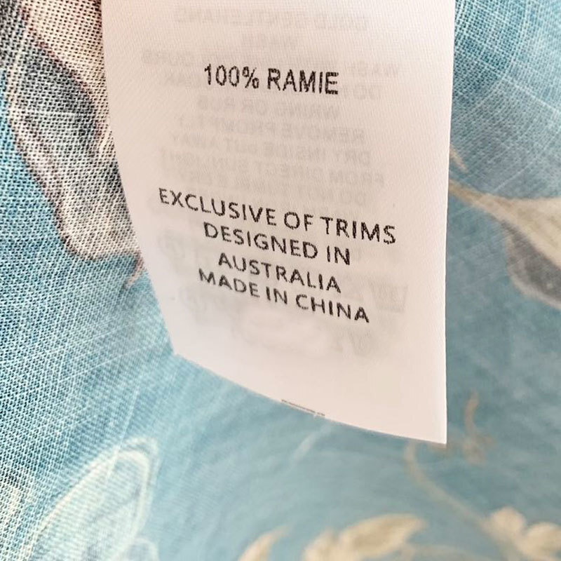 Ladies Blue Oriental Floral Printed Two-Piece Set Fashion Designer Off-Shoulder Long Sleeved Ramie Blouse Viscose Palazzo High Waist Pants S0738