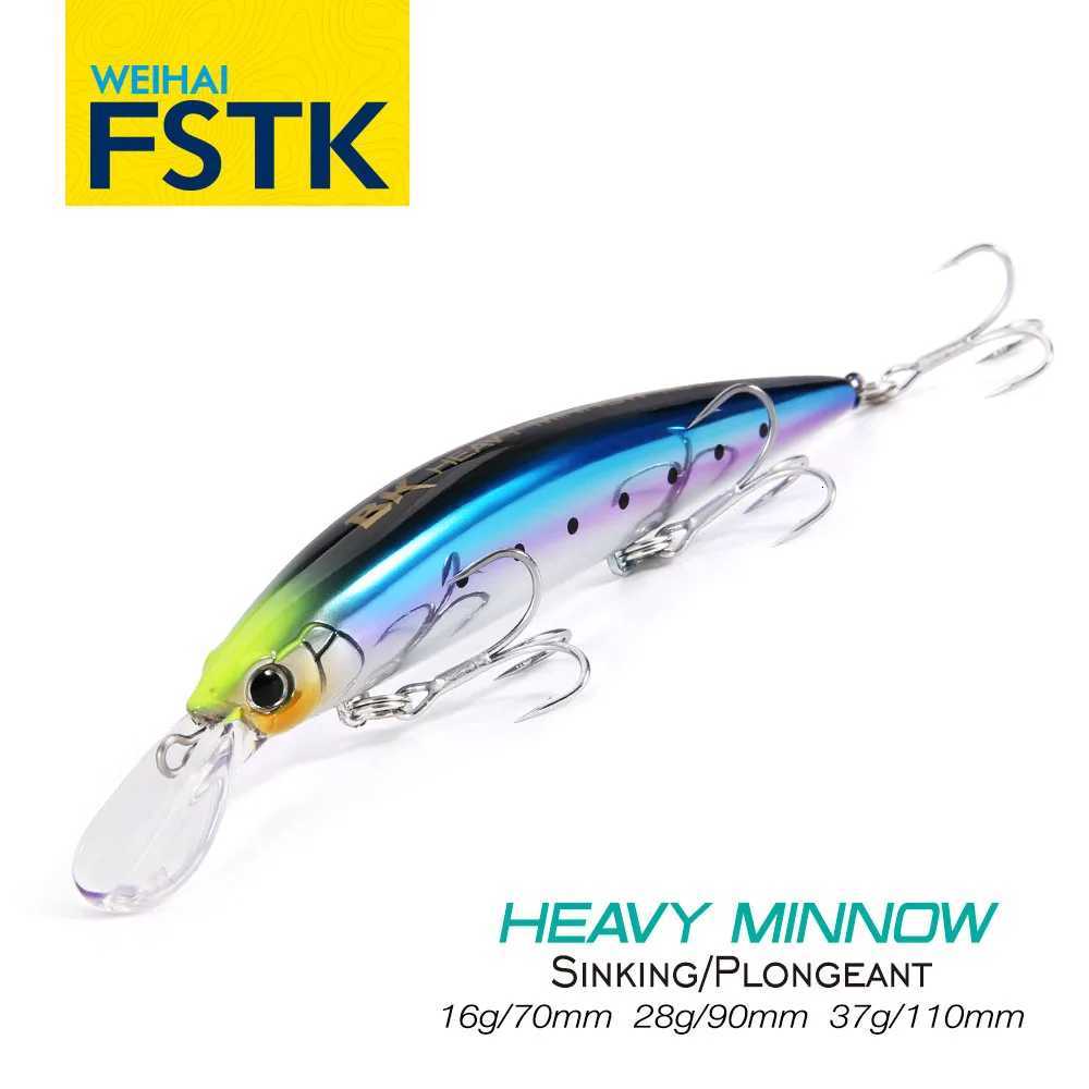 FSTK New Heavy Sinking Minnow 110S 37g 90S 28g 70S 16g Saltwater Long Casting Distance Sea Artificial Bait Z250717