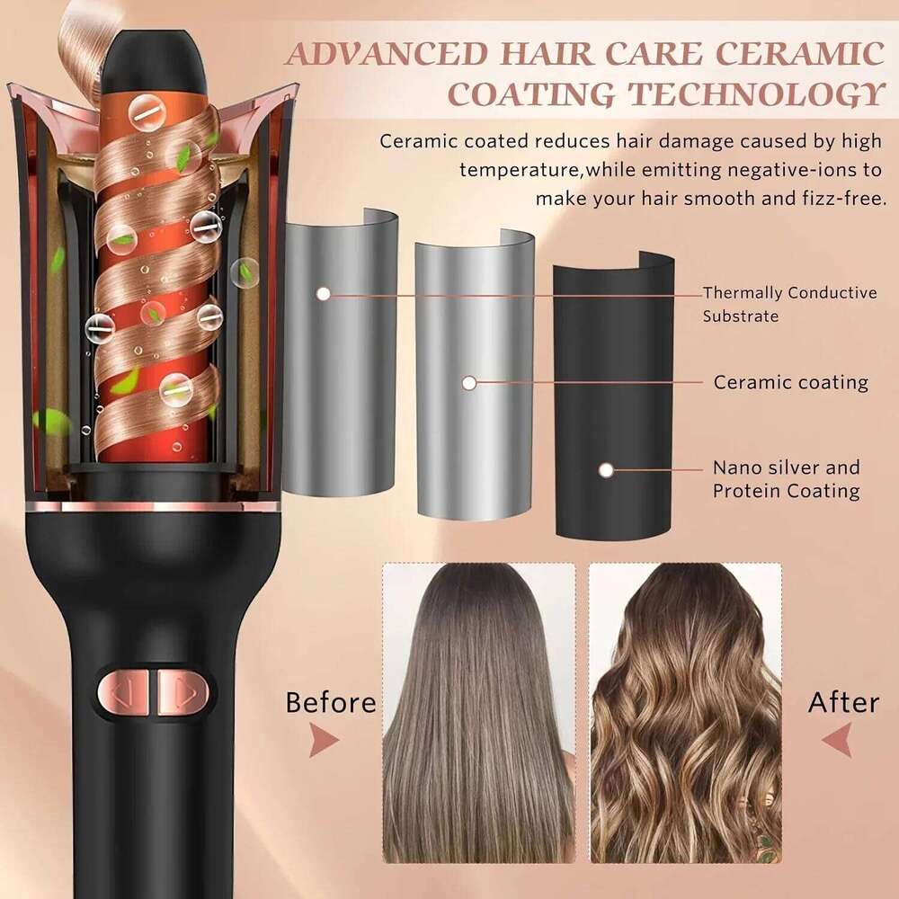 TINSOL Professional Ceramic auto-rotating air curling Air spinning rod styler Curling irons Styling tools