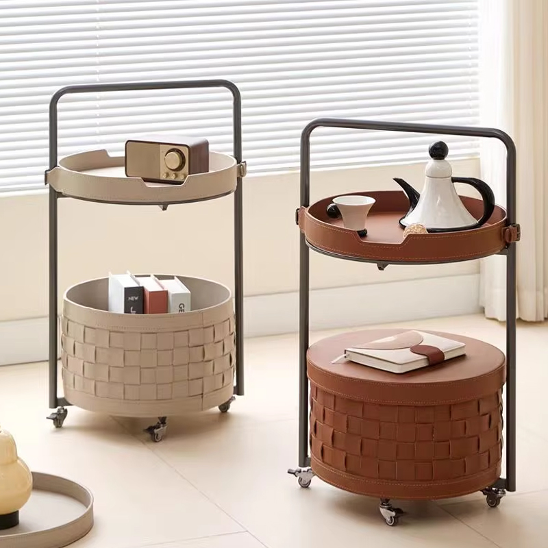 Living room storage shelf Modern with Adjustable Shelves With wheels