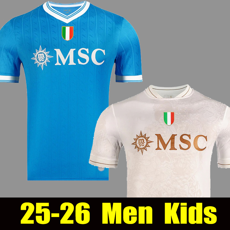 Napolis 25 26 soccer jerseys 2025 2026 home away maglia da calcio football shirt Men Kids kit