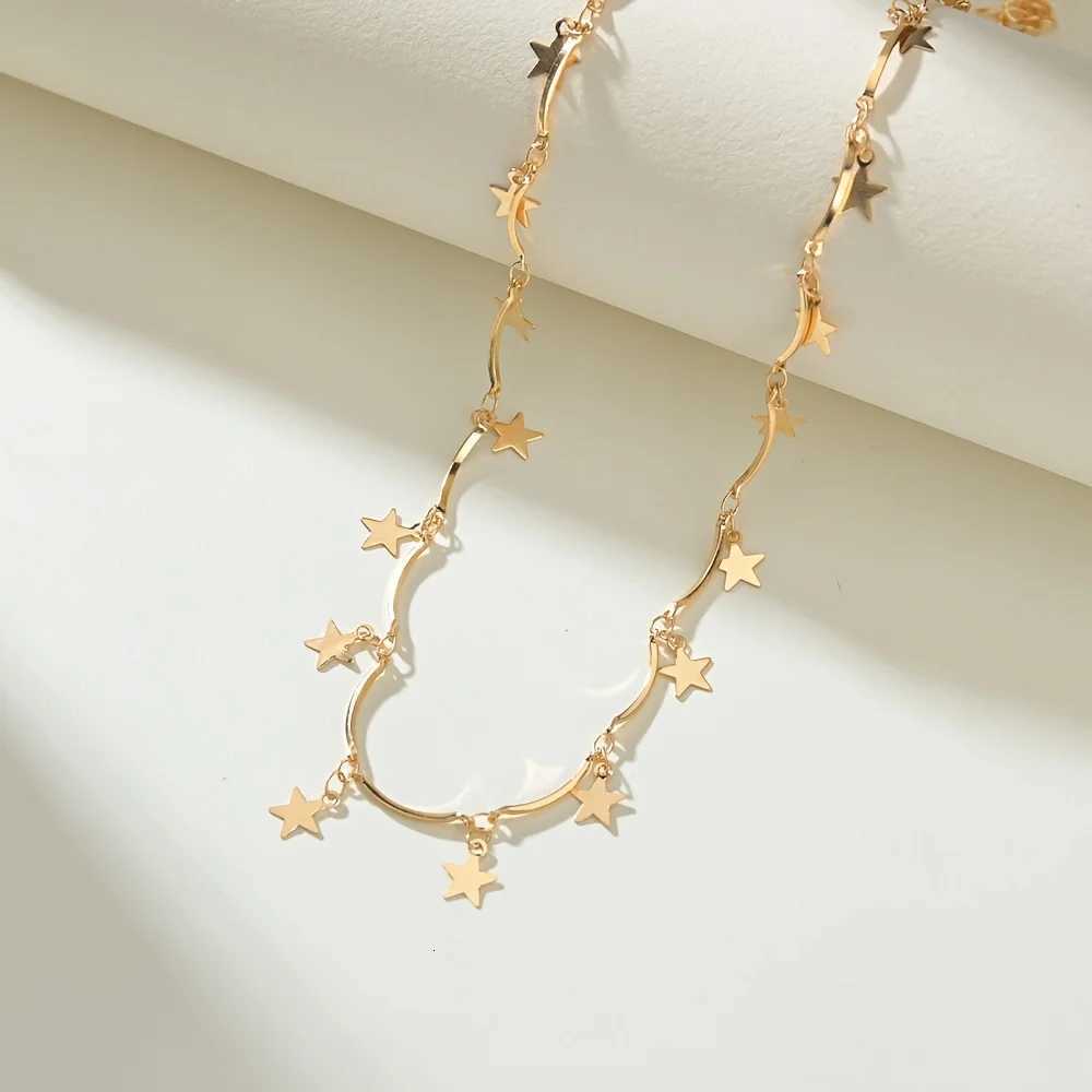 1Pcs Punk Star Pendant Necklace Retro Geometric Tassel Collarbone Chain Charming Elegant Womens Daily Dating Party Jewelry XJ250717