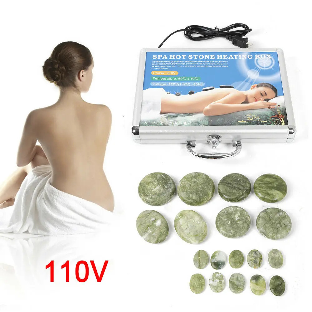 Stones Massage Set 16/20/28Pcs Basalt Stones with Heater Box for Home Salon Professional Relaxing Healing Pain Relief 250716