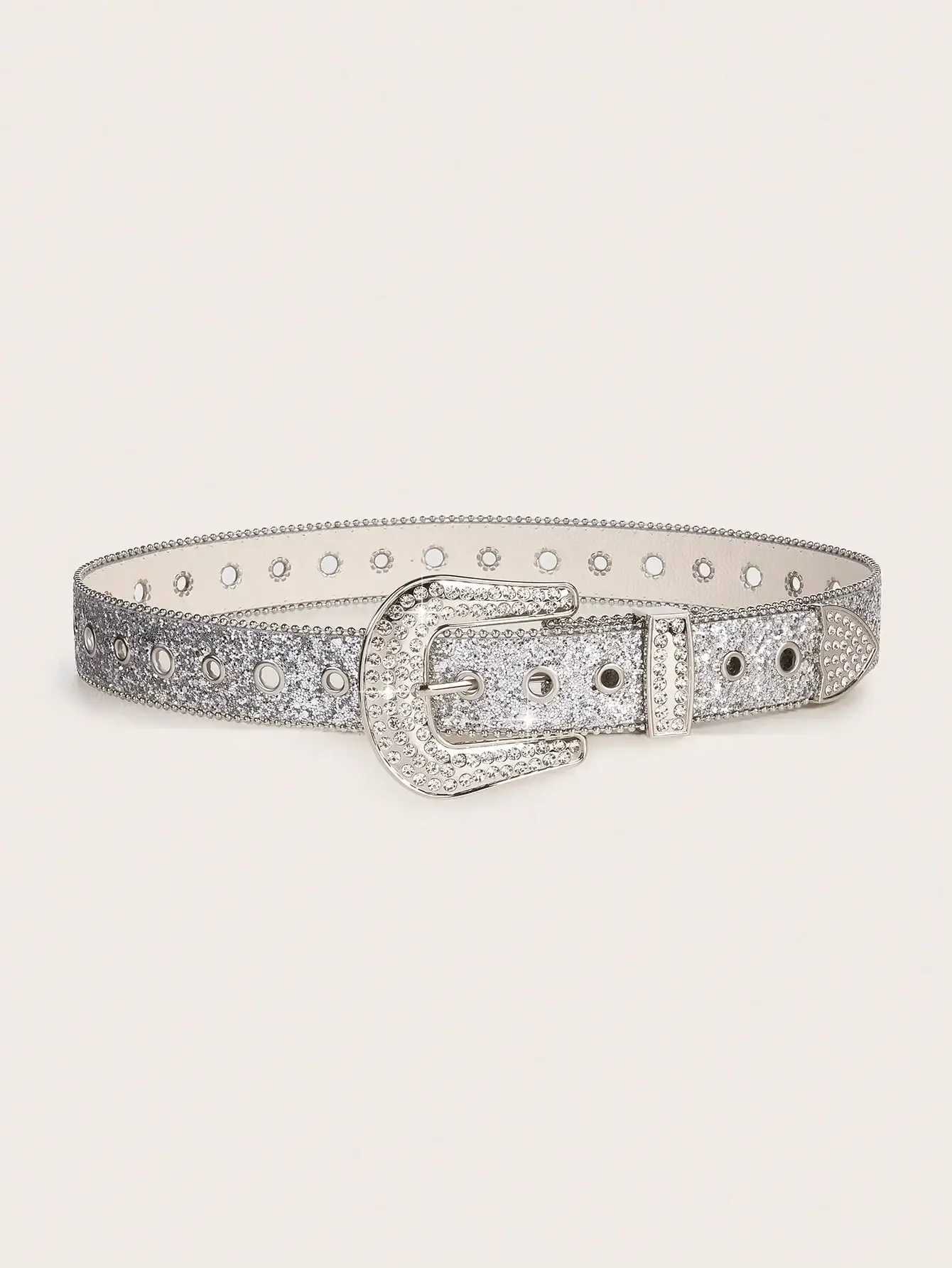 Unisex Diamond Studded Belt With Sparkling Rhinestones For Pants Jeans Casual Wear W250717