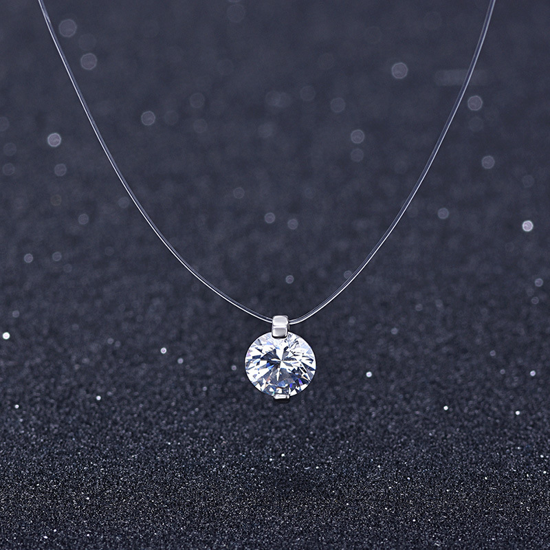 Designer Pendant Necklaces Cubic Zircon Crystal Round Love Charm Dangle 925 Silver Chain Clavicle Necklace For Women Wedding 8mm Moissanite Diamond Jewelry Gift