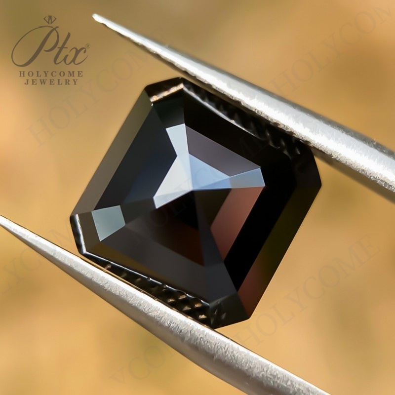 Wholesale Price Asscher Cut Moissanite Diamonds VVS Colour Black Brilliant Cut Loose Gemstone 1ct-5ct for Jewelry Making with GRA Certificated