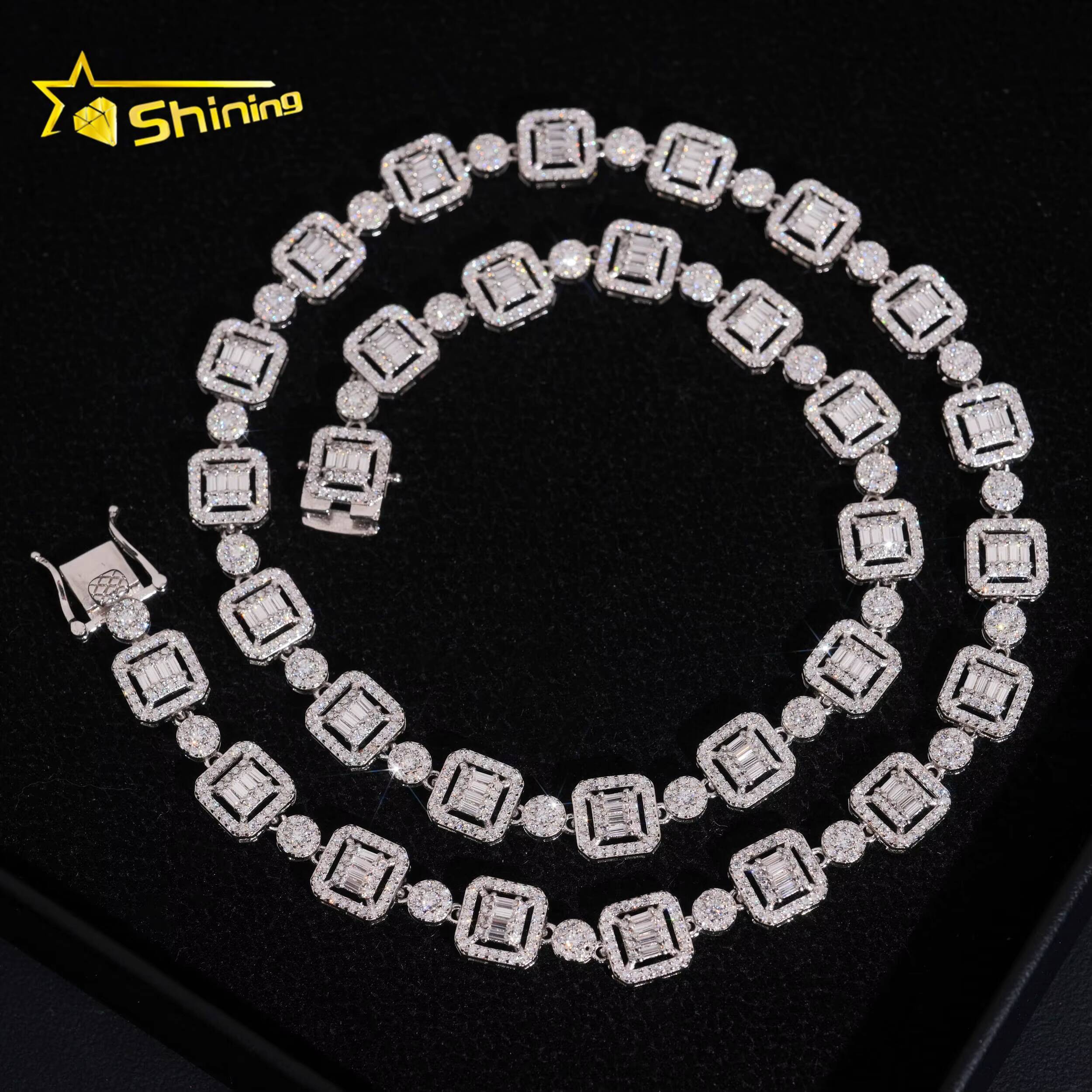 GRA Certificate High Quality Moissanite Diamond Hip Hop Jewelry 9.5mm Cuban Link Chain 925 Silver Iced Out Cuban Chain Necklace