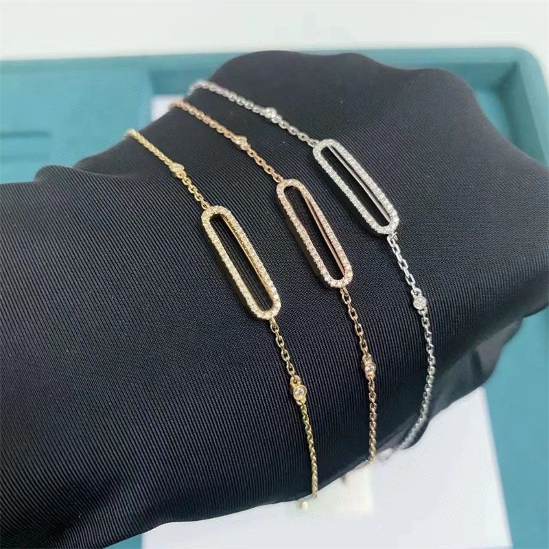 Womens bracelet plated gold silver chain diamond bracelet sliding men simple vintage luxury bracelet designer jewlery mothers day gifts multi styles zh162 E4
